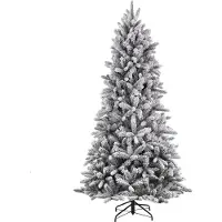 Black Box Trees Arbre de Noël artificiel Snowdon - H155 x Ø102 cm - Vert avec aspect givré