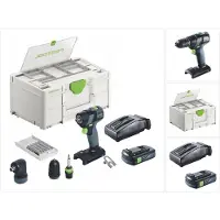 Festool TXS 18-Basic-Set Perceuse-visseuse sans fil 18 V 40 Nm Brushless + 1x batterie 3,0 Ah + chargeur + Systainer