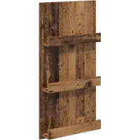 vidaXL Étagère à magazines avec étagère Vieux bois 51 x 11 x 102 cm Matériau dérivé du bois
