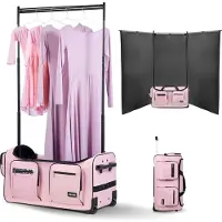 Vevor Sac de Danse avec Portant Vêtements Hauteur Réglable Sac de Sport à Roulettes 736,6 mm avec Port USB
