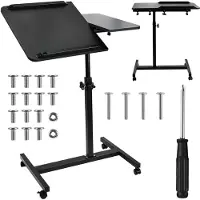 Macleans Bureau mobile/support pour ordinateur portable noir hauteur réglable 59-89cm max. 30kg MC-121 B