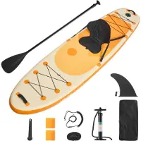 Vevor Stand Up Paddle Board gonflable (323 x 83,8 x 15,2 cm) Paddleboard avec un siège, set complet avec pompe pagaie aileron sac à dos, sangle de cheville, pour jeunes et adultes