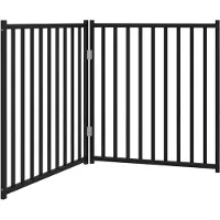 vidaXL Porte pour chien en 2 parties Pliable Noir 160 cm Sapin massif