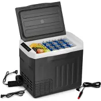 Klarstein PolarForce 40L Glacière - Glacière électrique à compression, LCD, -20°C à 20°C, roues tout-terrain, poignées doubles, protection de la batterie, idéale pour camping & voyages, congélateur