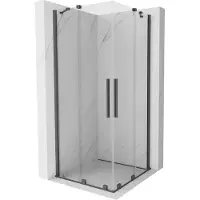 Mexen Velar Duo Paroi de douche extensible 90 x 90 cm, transparent, gris foncé brossé - 871-090-090-02-66