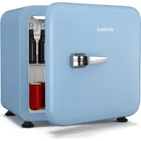 Klarstein Audrey Evo 43L Mini Frigo - Design Rétro, Silencieux 40 dB, Thermostat Mécanique, Porte Réversible, Petit Frigo de Chambre, Bureau, Blanc