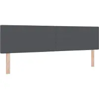vidaXL Tête de lit LED avec bandes lumineuses LED Gris foncé 180 cm Tissu velours