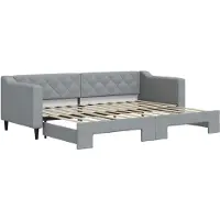 vidaXL Lit de jour extensible gris clair 80x200 cm Tissu