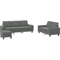 vidaXL Ensemble de canapés 3 pièces gris foncé Tissu