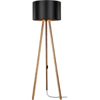 Lux.pro Lampadaire Keynes 1 x E27 Lampadaire pour le salon Trépied en bois Lampadaire aspect bambou noir