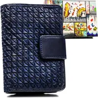 Rovicky | Porte-monnaie bleu marine pour femme, pour documents et cartes, avec RFID, marine, 9.5x13.5 cm