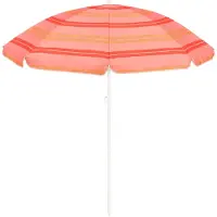 Mica Decorations Parasol de plage Stripe - H 180 x Ø 160 cm - Rose pâle