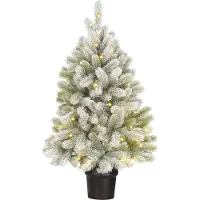 Black Box Trees Nagoya Sapin de Noël artificiel en pot avec éclairage LED et fonction minuterie - H90 x Ø55 cm - Vert