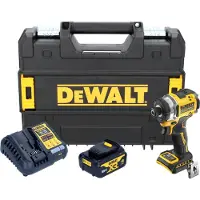 DeWalt DCF 860 M1T Clé à choc sans fil 18 V 282 Nm 1/4" Brushless + 1x batterie 4,0 Ah + chargeur + TSTAK