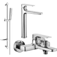 Mexen Lynx DF72 Mélangeur lavabo et baignoire avec accessoires, chrome (745913DF72-00)