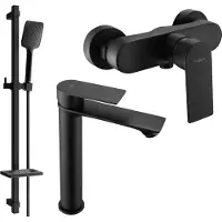 Mexen Royo SET mitigeur lavabo + douche avec accessoires DQ62, noir (72214DQ62-70)
