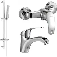 Mexen Fabia DB72 Ensemble de mitigeurs de lavabo et de douche avec accessoires, chrome (746504DB72-00)