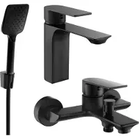 Mexen Alexa SET Mélangeur lavabo + bain avec accessoires R62, noir (71203R62-70)
