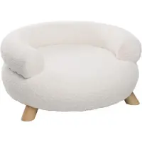 Flamingo Sofa Deteno chaise longue ronde blanche pour chien et chat