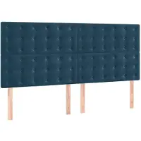 vidaXL Têtes de lit 4 pcs. Bleu foncé 80x5x78/88 cm velours