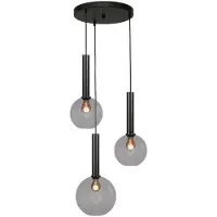 Masterlight Lampe suspendue Vide Bella 2 3 lumières avec verres fumés