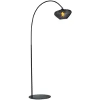 Masterlight Lampe à arc Porto Verre fumé Blossom - Ø 30cm