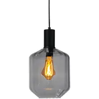 Masterlight Lampe suspendue noire Porto avec verre fumé Jagger - Ø 19cm