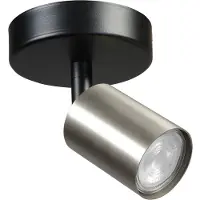 Masterlight Plafonnier noir Bounce avec tache de nickel