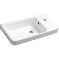 Hak Sapho Lave-mains - Lavabo Luxa 550x300 mm, avec 1 orifice pour robinet, blanc 11054