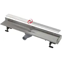 Alca douchegoten - douchegoot fit and go wall 85 cm, incl. rooster, roestvrij staal