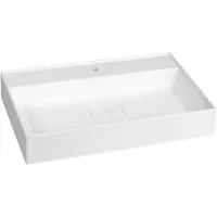 Sapho Godiva - Lavabo 680x440 mm, sans trop-plein, avec trou pour robinet, blanc GU068