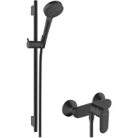 Hansgrohe vernis blend - doucheset met kraan, 2 stralen, ecosmart, mat zwart