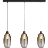 Masterlight Lampe suspendue en verre Olive 3x Ø 18,5cm - noir