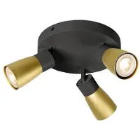 SLV Projecteur rond Puri 2.0 Dome noir-or 3 lumières