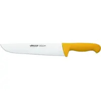 Arcos Couteau de boucher couleur - Prof 291800 acier inoxydable nitrum et mangue ergonomique jaune lame en polypropylène et 25 cm de lame, vitrine