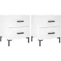 vidaXL Tables de chevet 2 pcs blanc 40x35x47,5 cm bois d’ingénierie