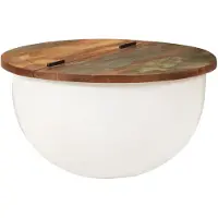 vidaXL Table basse blanche 50x27 cm Vieux bois massif
