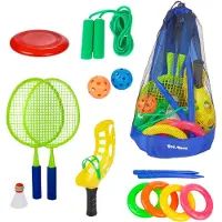 Toi-Toys Outdoor-Spielzeugset in Aufbewahrungstasche - 15-teilig.