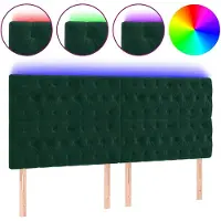vidaXL Tête de lit LED vert foncé 180x7x118/128 cm velours