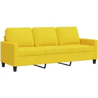 vidaXL Canapé 3 places jaune clair 180 cm Tissu