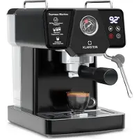 Klarstein Libeica machine à café en grains – 19 bars, 1350 W, acier inoxydable, buse vapeur, réservoir 1,8 L, panneau tactile, pour expresso & café en poudre, design élégant