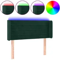 vidaXL Tête de lit LED vert foncé 93x16x78/88 cm velours