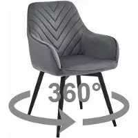 Leobert Chaise NANA360 - velours gris foncé / pieds noirs x 1