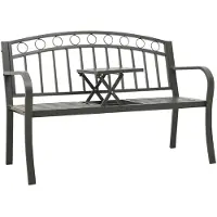vidaXL Banc de jardin avec table Gris 120 cm Acier