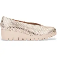 Wonders pour femme. C-33100_2300_2011 Chaussures Fly Snake or (40), Cuir, Doré, 3 à 5 cm, Aucun, Casuel