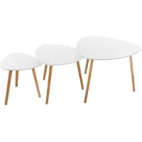 Atmosphera Lot de 3 tables pliantes « mileo » blanches L34 x 46 x 60 cm - Atmosphera créateur d'intérieur