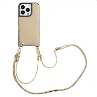 Selencia Coque de télephone Nova avec cordon et porte-cartes pour Apple iPhone 15 Pro - Beige