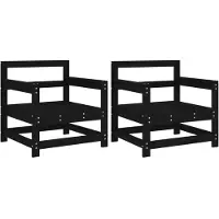 vidaXL Chaises de jardin 2 pcs. noir pin massif