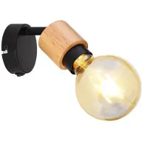 Globo Lampe murale Jorna noir avec bois