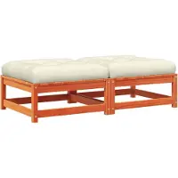 vidaXL Tabouret de jardin avec coussin 2 pcs. Marron cireux Pin massif